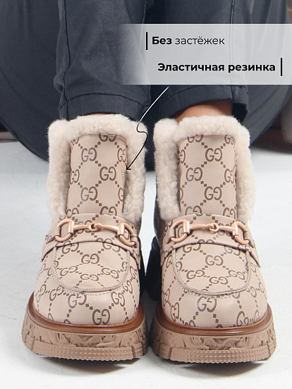 картинка Ботинки ED'ART 307. PODYUM141 'br. бежевый гучи коричневый от интернет магазина