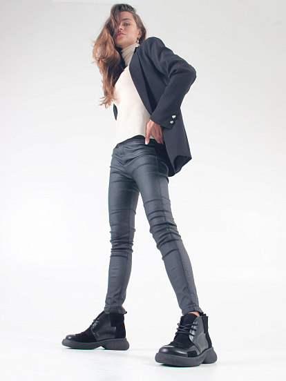 картинка Ботинки  ED'ART 305.927'bl. черный черная замша от интернет магазина