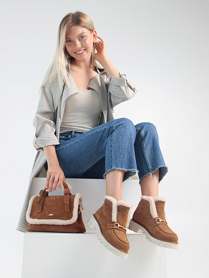 картинка Ботинки ED'ART 307. PODYUM141 'be.светло коричневый замша от интернет магазина