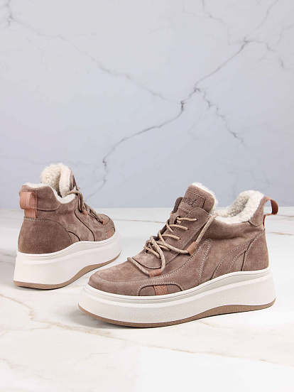 картинка Ботинки ED'ART 229.windy'be. Серо-коричневая замша от интернет магазина