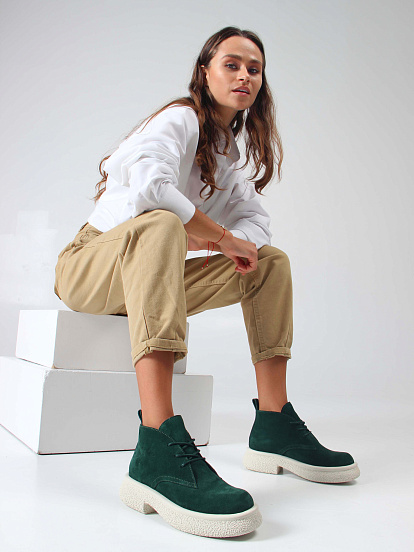 картинка Ботинки ED'ART 308.агата'w. зеленый замша от интернет магазина