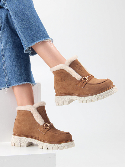 картинка Ботинки ED'ART 307. PODYUM141 'be.светло коричневый замша от интернет магазина