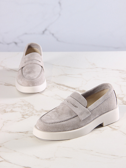 картинка Лоферы туфли ED'ART 176.1593'be. Каменный замша от интернет магазина