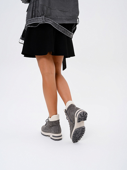 картинка Ботинки ED'ART 261.uno9'gr. Серый замок замша+бежевый от интернет магазина