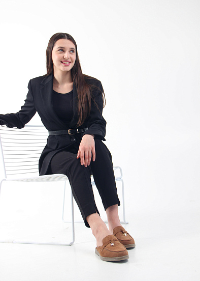 картинка Мюли ED'ART 1070.2614'be. светло коричневая замша от интернет магазина