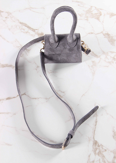 картинка Сумка ED`ART  J 01.серый замок замша от интернет магазина