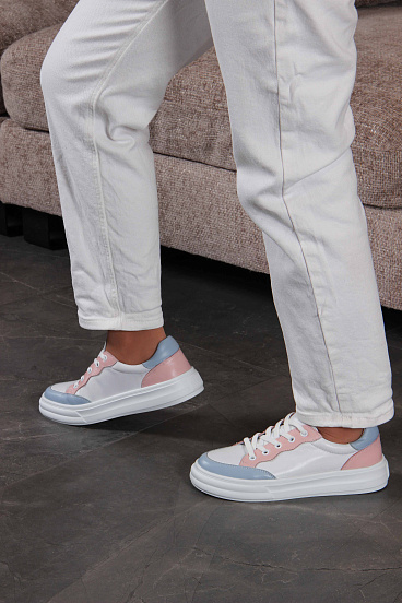 картинка Кеды ED'ART 148.lusi22'w. Белый-голубой-розовый от интернет магазина