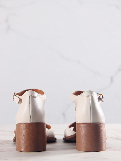 картинка Босоножки ED'ART 5033.23663'be. Бежевый+коричневый от интернет магазина