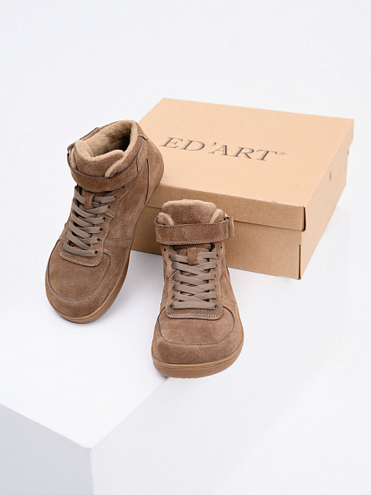 картинка Босоногие ботинки  ED'ART 211.NATA'br.Серо-коричневая замша от интернет магазина