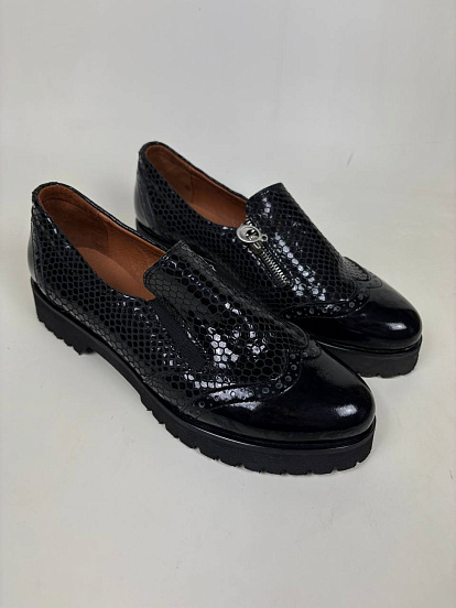 картинка Туфли 99.sigma. Черная рептилия уценка от интернет магазина