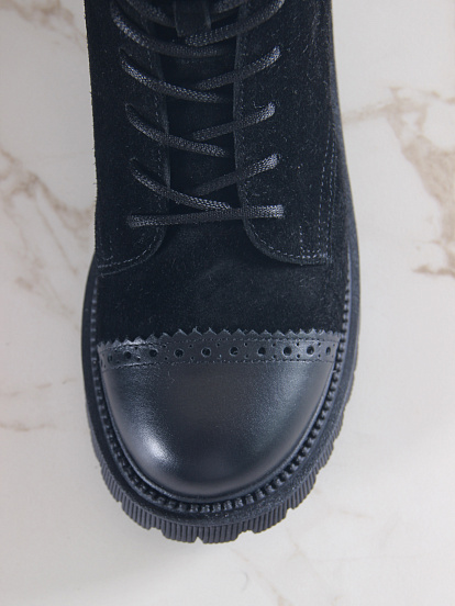 картинка Ботинки ED'ART 319.taskana'bl. Черная замша+черный от интернет магазина