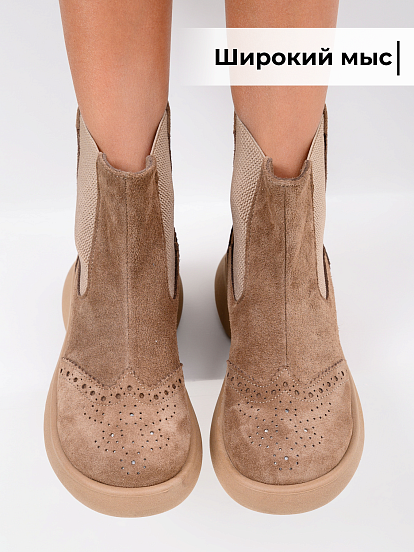 картинка Челси ED'ART 332.927'ka. Серо-коричневая замша от интернет магазина