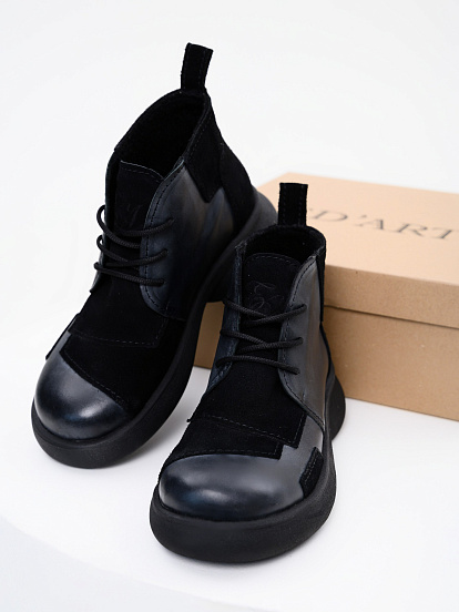 картинка Ботинки  ED'ART 305.927'bl. Вакса черная+черная замша от интернет магазина