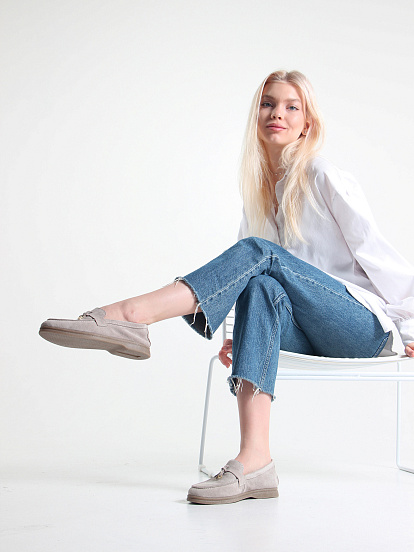 картинка Лоферы лоферы ED'ART 170.2614'be. Каменный замша от интернет магазина