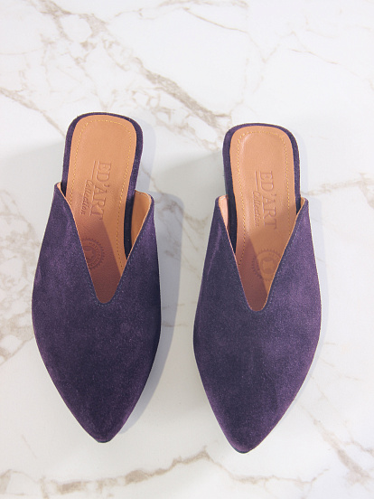 картинка Мюли ED'ART 1001.34104'bl. Сливовая замша от интернет магазина