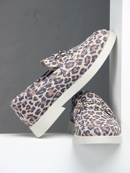 картинка Лоферы туфли ED'ART 172.1841'be. бежевый леопард от интернет магазина
