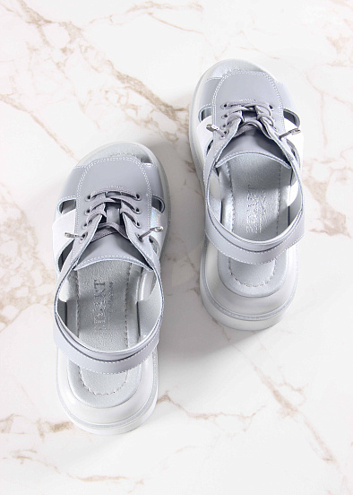 картинка Босоножки ED'ART 2029.2525'gr. Серый белый ибица от интернет магазина