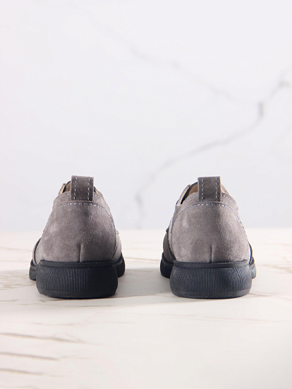 картинка Полуботинки туфли ED'ART 205.патриция'bl. Серый замок замша+серый игуана от интернет магазина