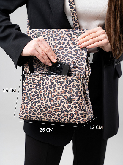 картинка Сумка-клатч ED'ART s06.бежевый леопард от интернет магазина