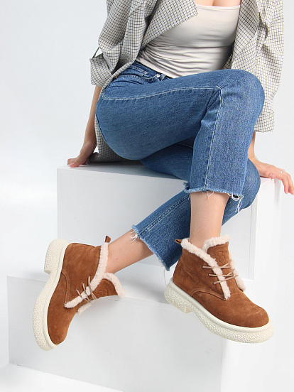 картинка Ботинки ED'ART 308.агата'w. светло коричневый замша от интернет магазина