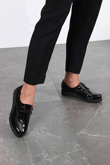 картинка Туфли полуботинки ED'ART 102.man'bl. Черный-лак от интернет магазина