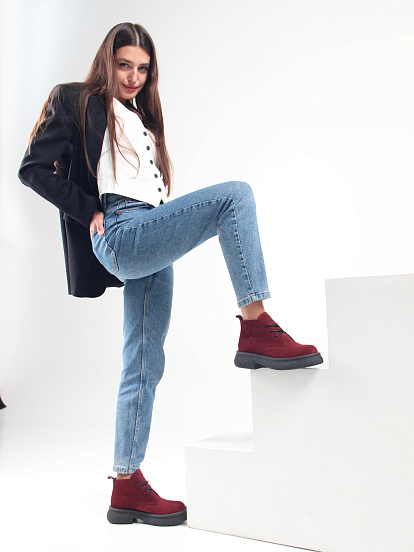 картинка Ботинки ED'ART 308.агата'bl. бордo замша от интернет магазина