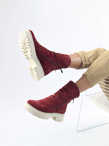 картинка Ботинки ED'ART 233.2094'be. Бордо замша от интернет магазина