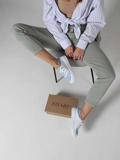 картинка Кеды ED'ART 163.LusiR2'w.Белый-голубой-мята от интернет магазина
