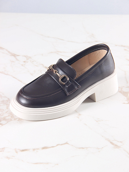 картинка Лоферы туфли ED'ART 173.1453'be. Коричневый Дарк от интернет магазина