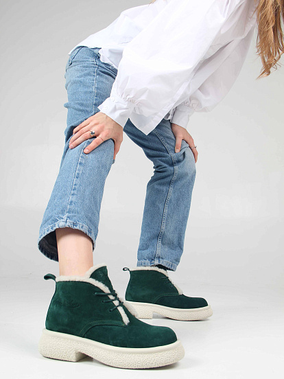 картинка Ботинки ED'ART 308.агата w. зеленый замша от интернет магазина