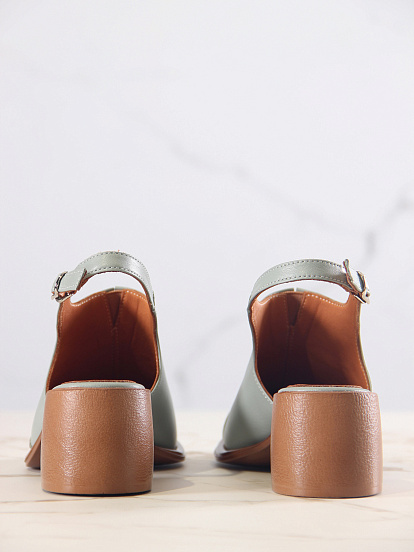 картинка Босоножки ED'ART 5133.23663'be. Авокадо лион+коричневый от интернет магазина