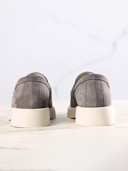 картинка Лоферы туфли ED'ART 176.1593'be. Серый замок замша от интернет магазина