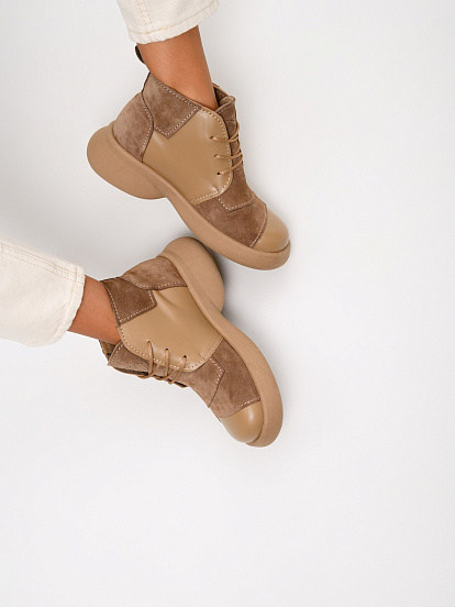 картинка Ботинки  ED'ART 305.927'ka. Круассан+коричневый капучино замша от интернет магазина