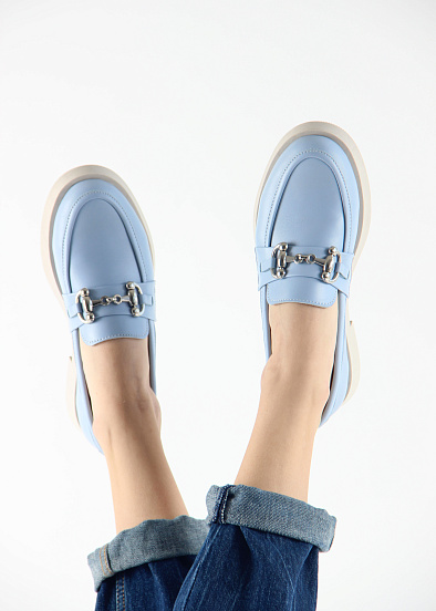 картинка Лоферы туфли ED'ART 172.1841'be. голубой ангел кожа от интернет магазина