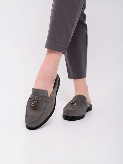 картинка Мюли ED'ART 1070.2614'bl. серый замша от интернет магазина