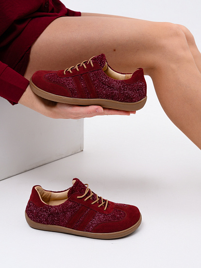 картинка Босоногие кеды ED'ART 184.nata'br.Бордовая замша+бордовый джангл от интернет магазина