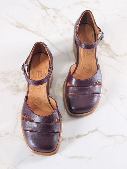 картинка Босоножки ED'ART 5032.23663'be. Бордовый +коричневый от интернет магазина