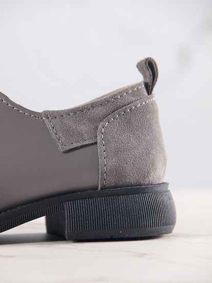 картинка Полуботинки туфли ED'ART 205.патриция'bl. Серый замок замша+серый игуана от интернет магазина