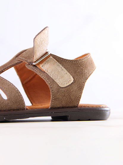 картинка Босоножки ED'ART 1036.подиум178'br.Серо-коричневая замша от интернет магазина