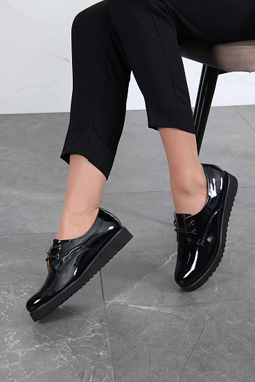 картинка Туфли полуботинки ED'ART 102.man'bl. Черный-лак от интернет магазина