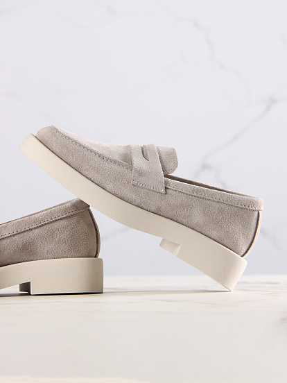 картинка Лоферы туфли ED'ART 176.1593'be. Каменный замша от интернет магазина