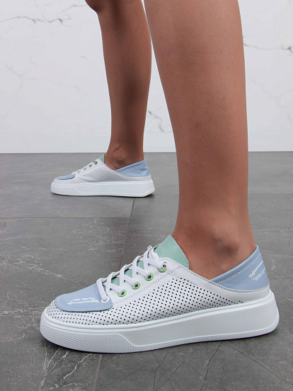 картинка Кеды ED'ART 163.P.LusiR2'w.Белый-голубой-мята от интернет магазина