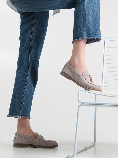 картинка Лоферы лоферы ED'ART 170.2614'be. Каменный замша от интернет магазина