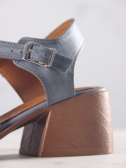 картинка Босоножки ED'ART 5035.23663'bе. Вакса серая +коричневый от интернет магазина