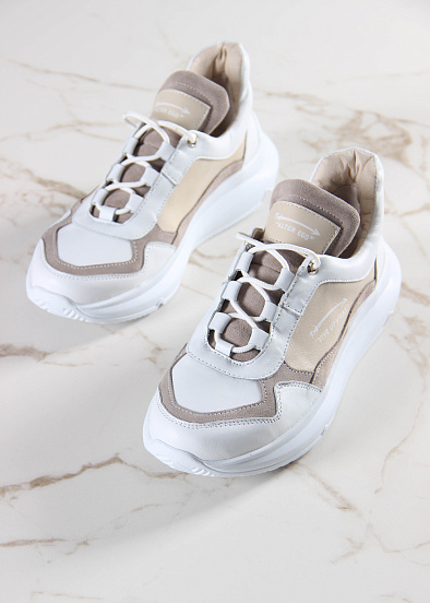 картинка Кроссовки ED'ART 150.236143w.белый-бежевый от интернет магазина