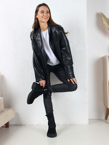 картинка Ботинки ED'ART 327.asteria.bl черный замш от интернет магазина