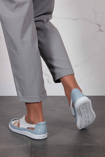 картинка Слипоны ED'ART 116.8000'w. белый-голубой от интернет магазина