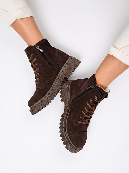картинка Ботинки ED'ART 319.22511'br. Коричневый замша от интернет магазина