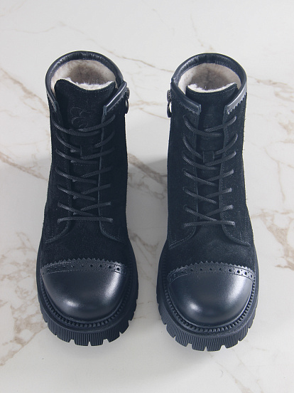 картинка Ботинки ED'ART 319.taskana'bl. Черная замша+черный от интернет магазина