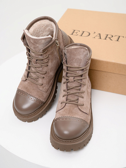 картинка Ботинки ED'ART 319.taskana'ka. Тауп майами+капучино замша от интернет магазина